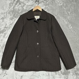Vintage Talbots Quilted Barn Jacket Womens Size M Brown Classic Old Money Preppy